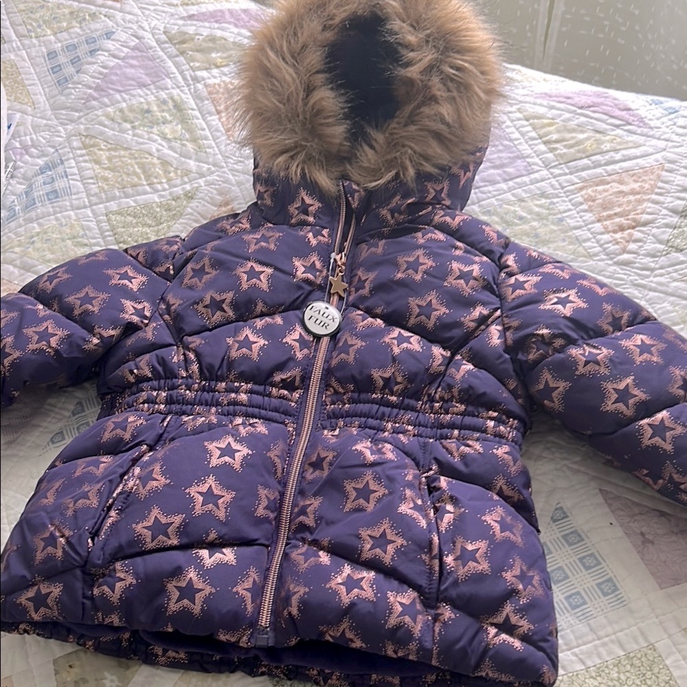 Toddler Jacket with Faux Fur Hood size 2 T NWT